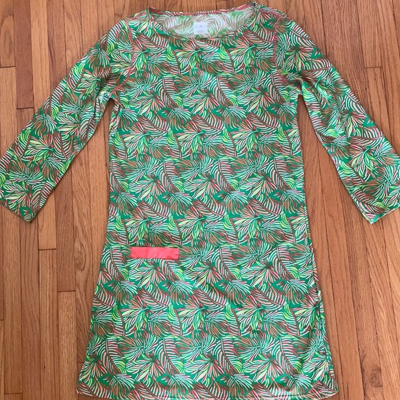 Cabana Life Dresses & Skirts - Cabana Life Orange/Green Tropical Shift Dress UPF 50 Sun Protection - Size Small